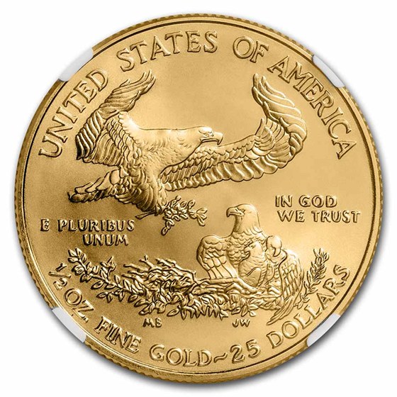 1/2 oz American Gold Eagle MS-70 NGC (Random Year/Signature)