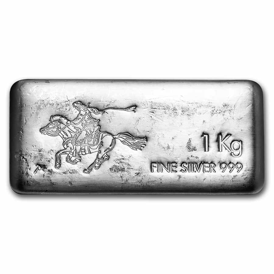 1 kilo Cast-Poured Silver Bar - SilverTowne (Pony)
