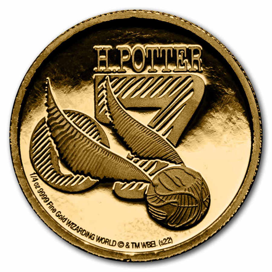 2022 Niue 1/4 oz Proof Gold Harry Potter: The Golden Snitch
