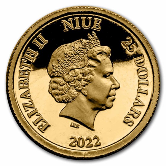 2022 Niue 1/4 oz Proof Gold Harry Potter: The Golden Snitch