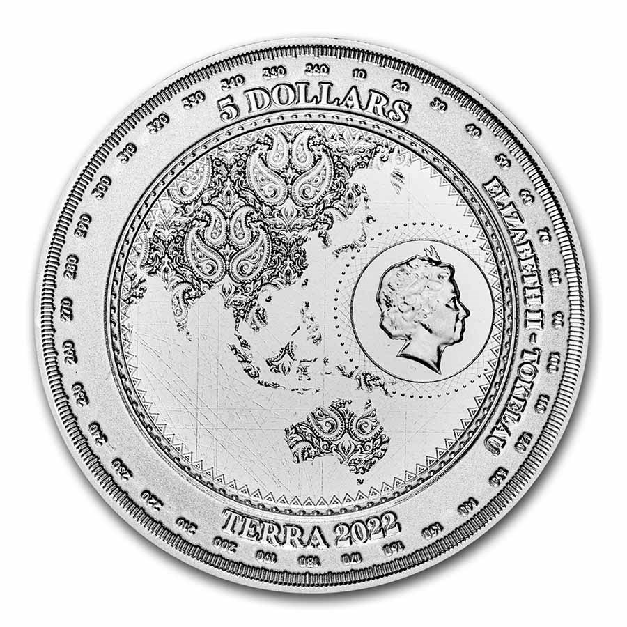 2022 Tokelau 1 oz Silver $5 Terra BU