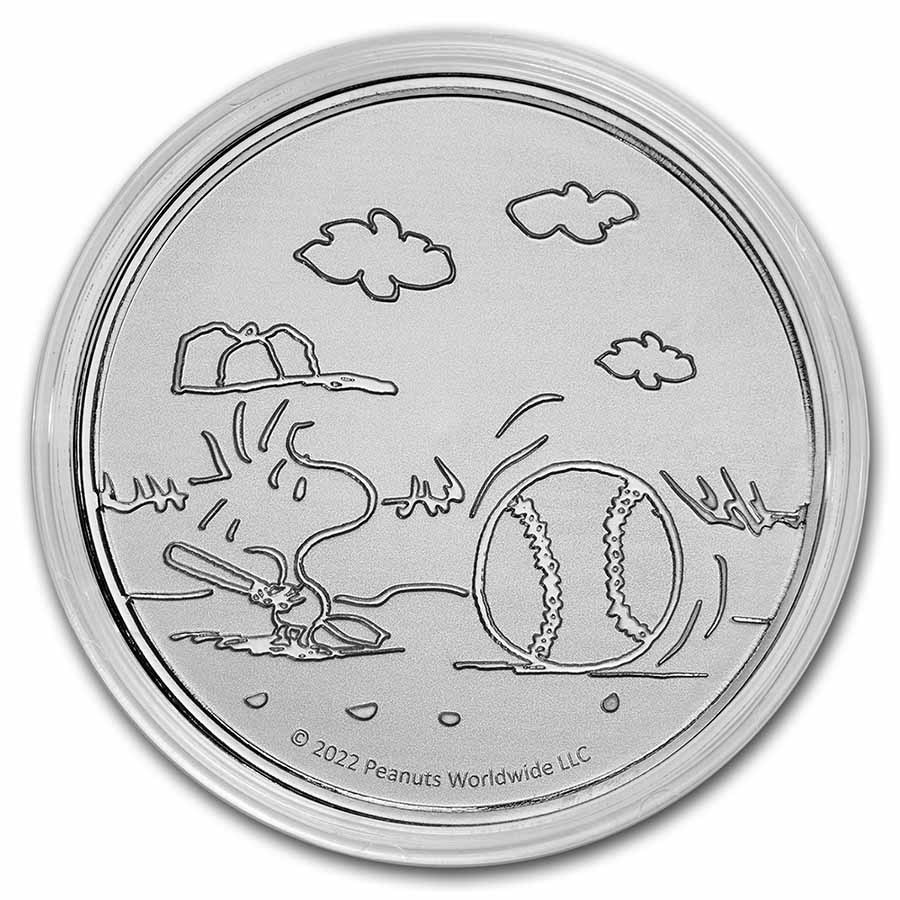 Peanuts® Baseball - Woodstock at Bat 1 oz Silver Round