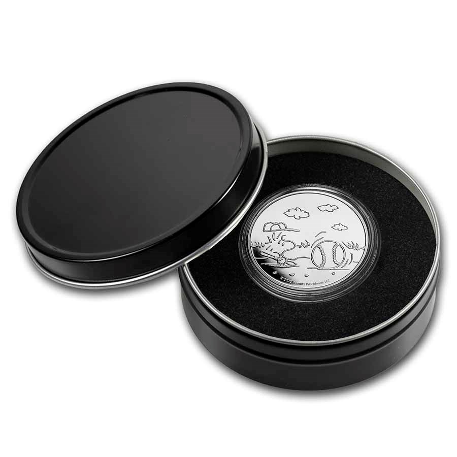 Peanuts® Baseball - Woodstock at Bat 1 oz Silver Proof