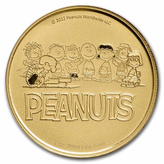 Peanuts® Baseball - Woodstock at Bat 1 oz Gold Round