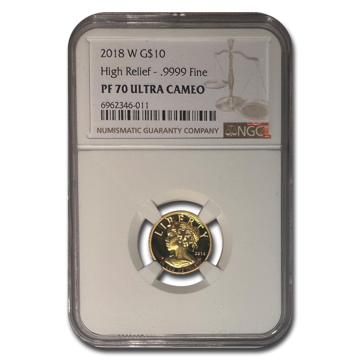 2018-W 1/10 oz American Liberty Gold PF-70 UCAM NGC