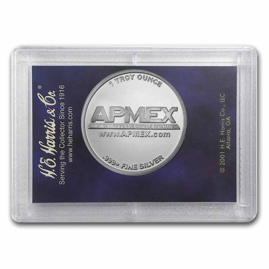 1 oz Silver Round - APMEX w/Harris Holder