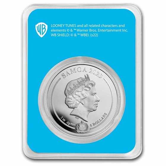 2023 Samoa 1 oz Silver Looney Tunes Road Runner Colorized w/ TEP