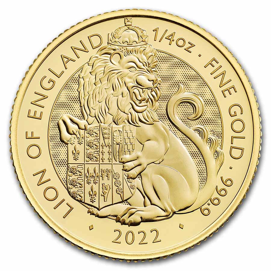 2022 GB 1/4 oz Gold Royal Tudor Beast The Lion of England