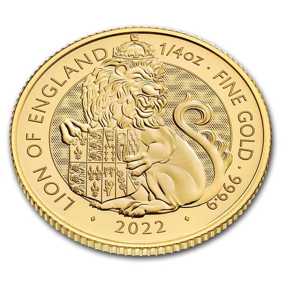 2022 GB 1/4 oz Gold Royal Tudor Beast The Lion of England