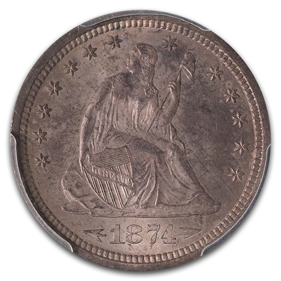 1874-S Liberty Seated Quarter MS-66 PCGS (Arrows)