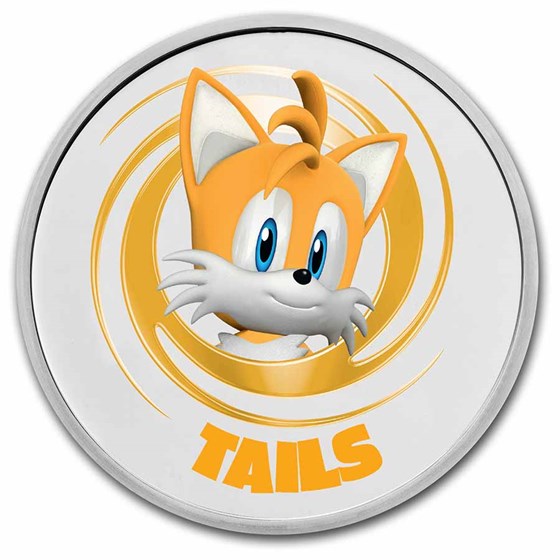 1 oz Silver Round Tails Colorized (with TEP)