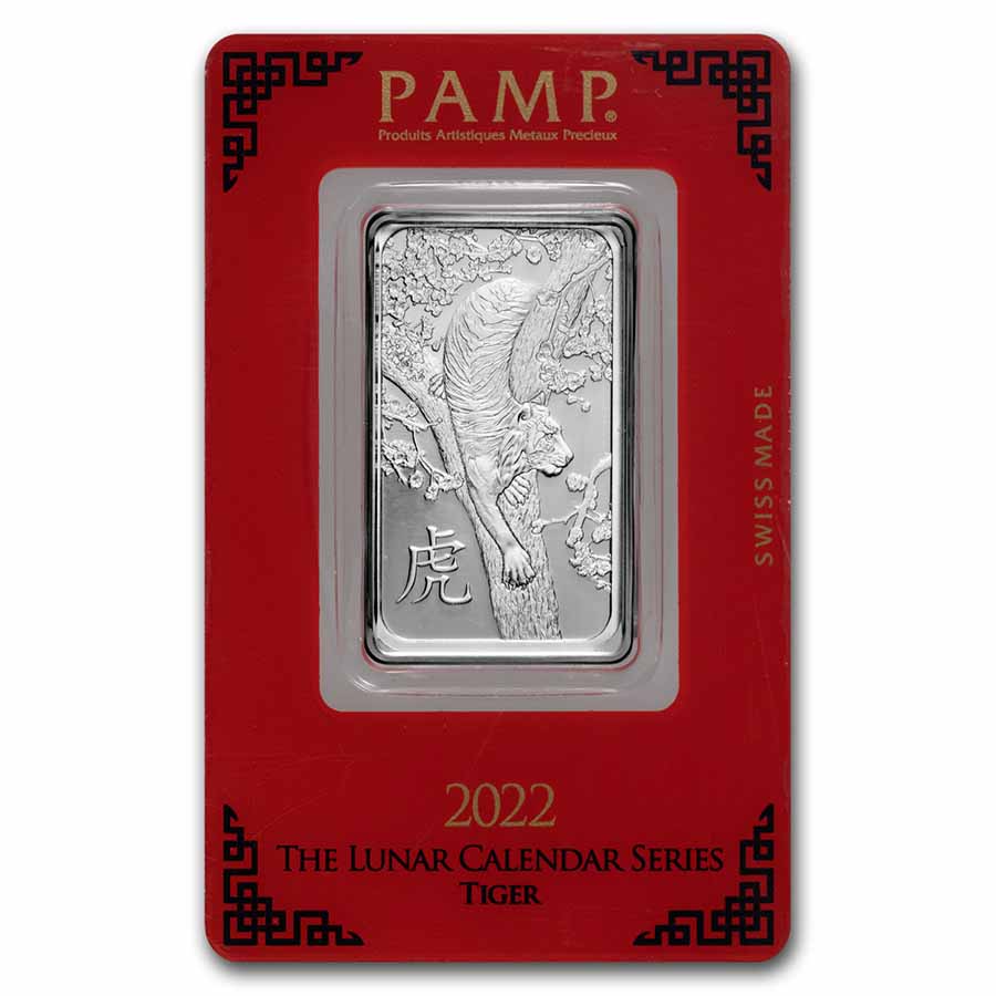 2022 1 oz Platinum Bar - PAMP Suisse (Year of the Tiger)