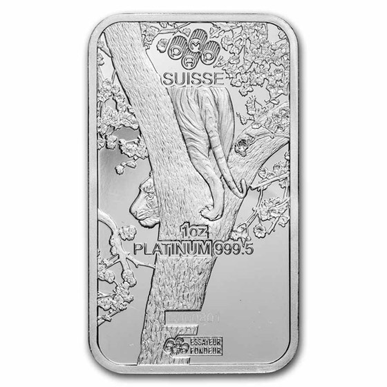 2022 1 oz Platinum Bar - PAMP Suisse (Year of the Tiger)
