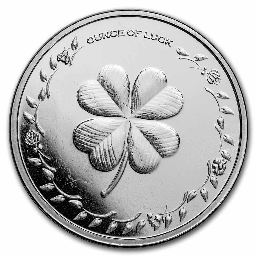 1 oz Silver Round - Ounce of Luck Clover & Horseshoe 1 oz Silver Round - Ounce of Luck Clover & Horseshoe