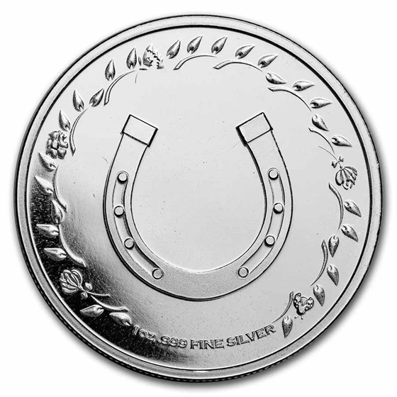1 oz Silver Round - Ounce of Luck Clover &amp; Horseshoe