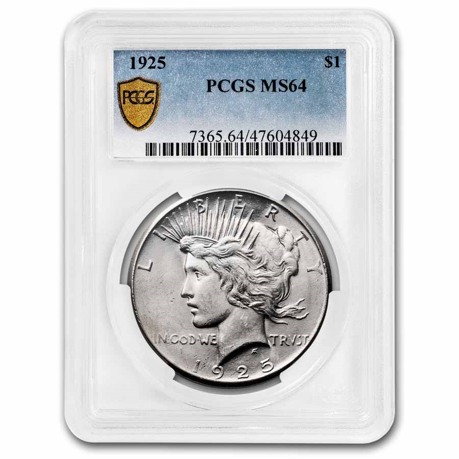 1925 Peace Dollar MS-64 PCGS