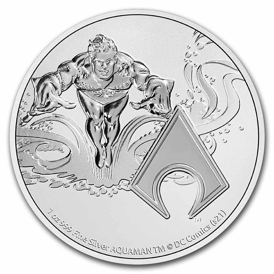 2022 Niue 1 oz Silver $2 DC Comics Justice League: Aquaman 2022 Niue 1 oz Silver $2 DC Comics Justice League: Aquaman