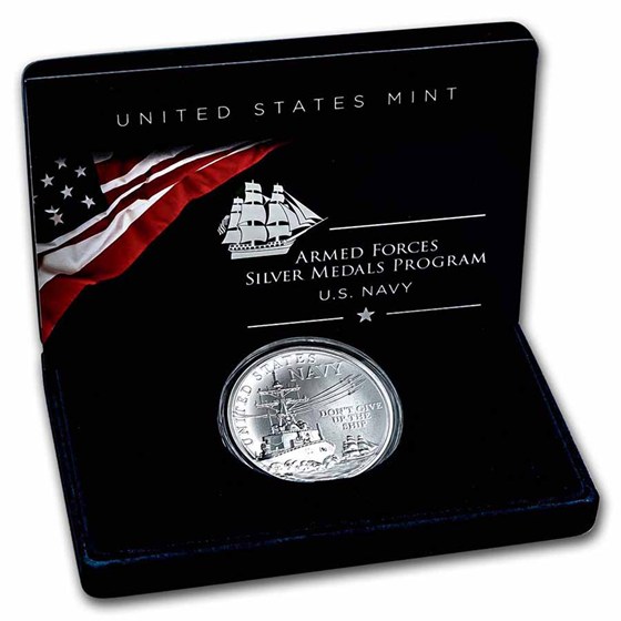 (2022) 2.5 oz Silver U.S. Navy Medal (w/Box & COA)