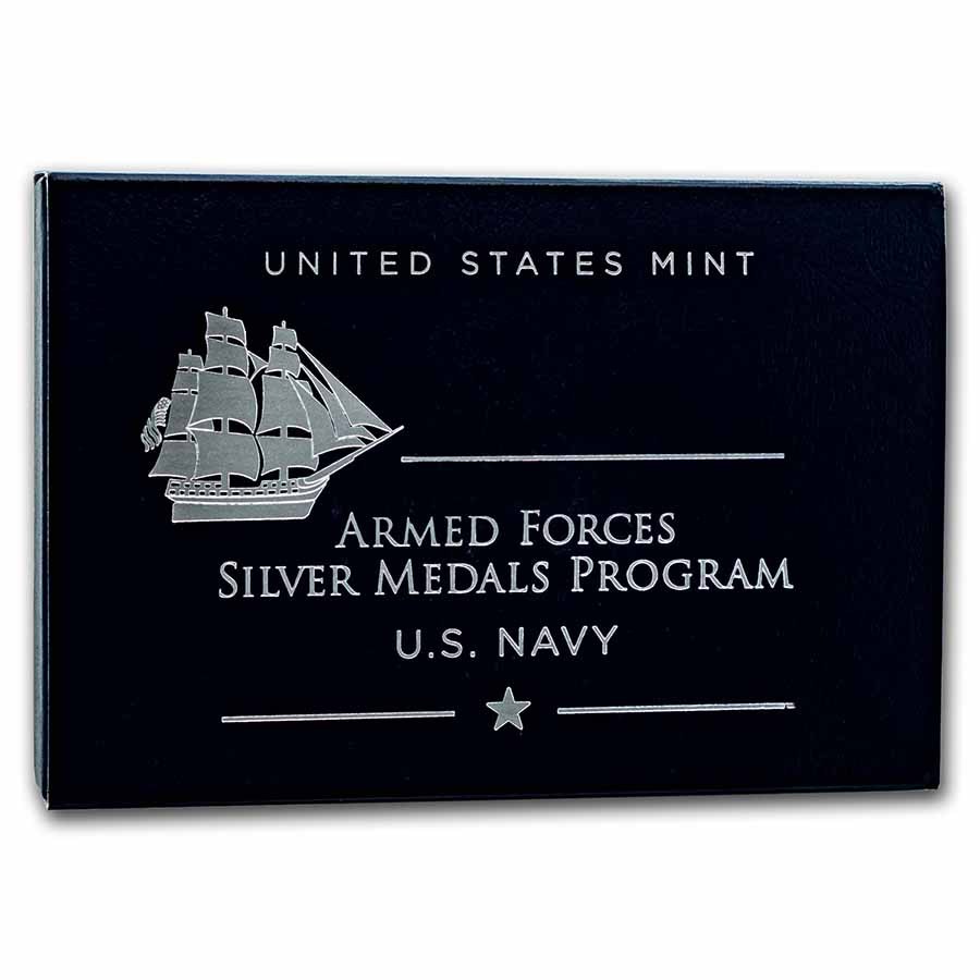 (2022) 2.5 oz Silver U.S. Navy Medal (w/Box & COA)
