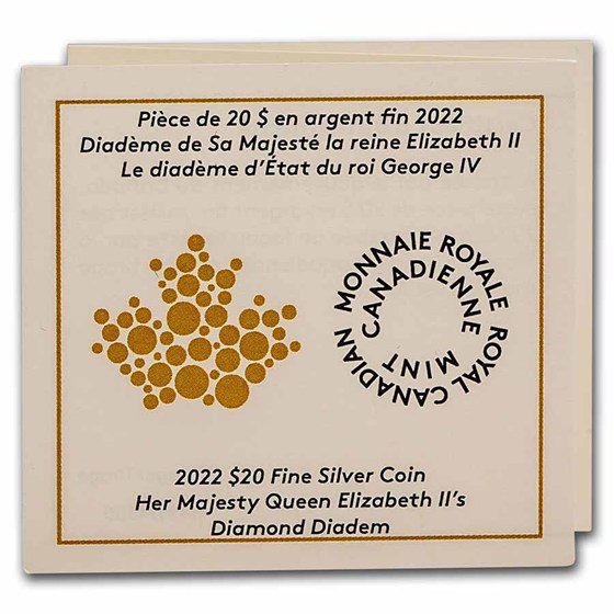2022 Canada Silver $20 Queen Elizabeth II's Diamond Diadem