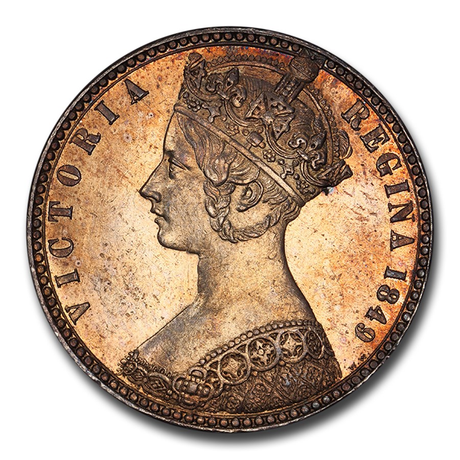 1849 Great Britain Silver Florin Victoria MS-63 PCGS