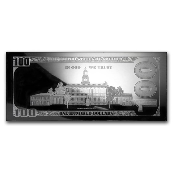4 oz Silver Bar - Random Year $100 Bill (No Box or COA)