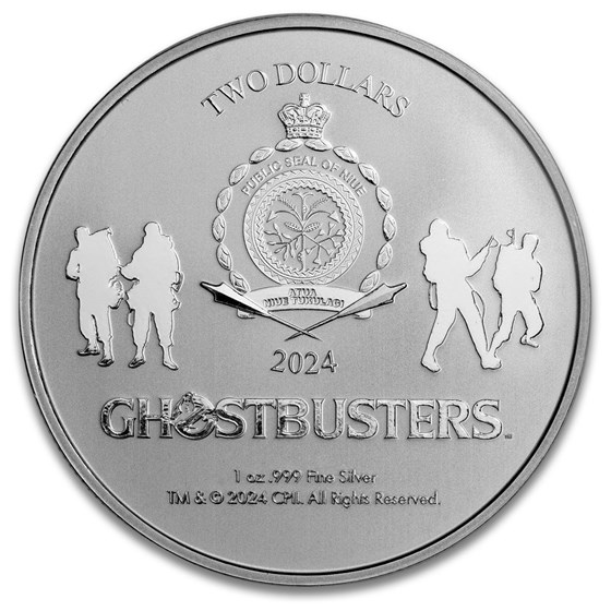 2024 Niue 1 oz Ag $2 Ghostbusters 40th Anniversary (Colorized)