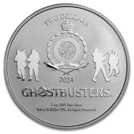 2024 Niue 1 oz Silver $2 Ghostbusters 40th Anniversary Coin (TEP)