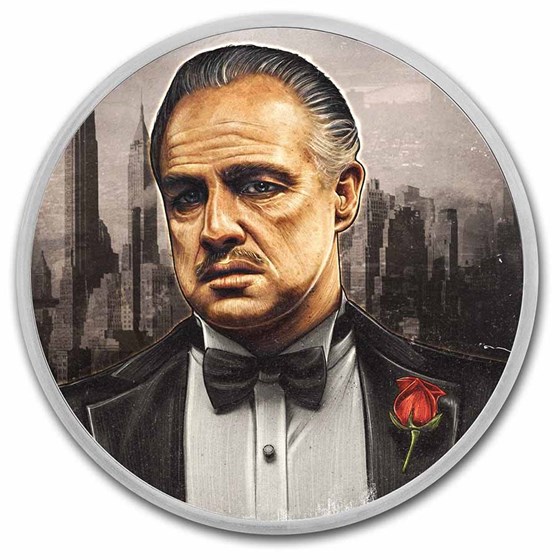2022 Niue Colorized 1 oz Ag $2 Godfather 50th Anniversary in TEP