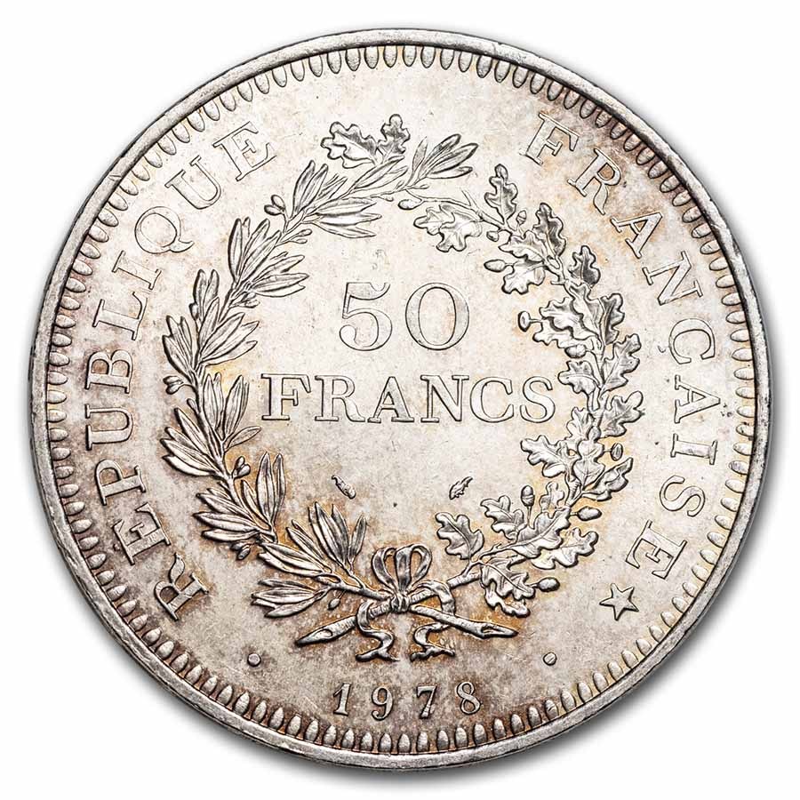 1978 France Silver 50 Francs Hercules BU
