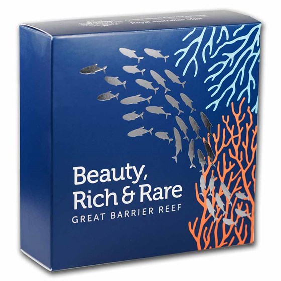 2022 1 oz Silver $5 Domed Great Barrier Reef Proof (w/Box & COA)