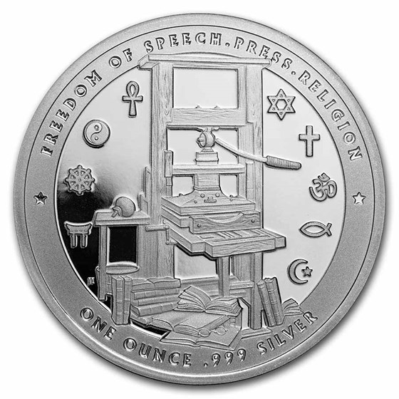 1 oz Silver Round - Founders of Liberty: Franklin | Free Speech