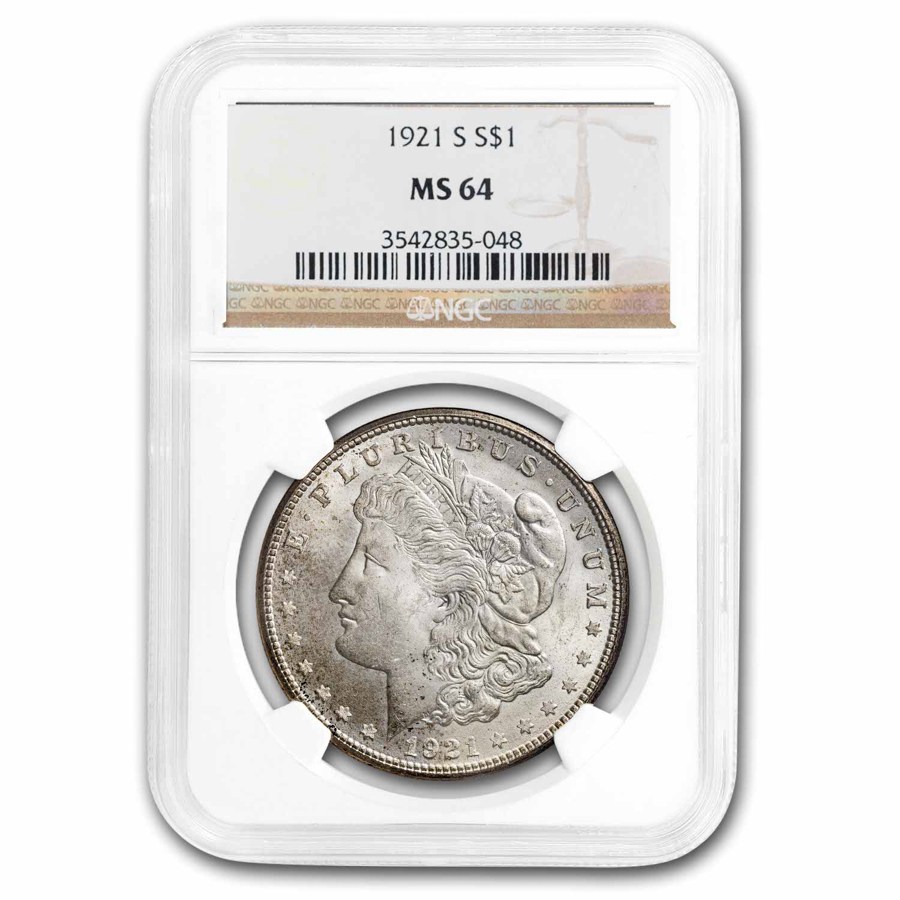 1921-S Morgan Dollar MS-64 NGC