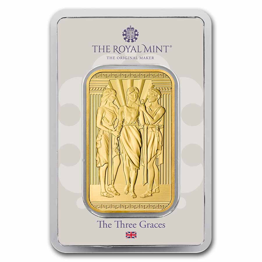 1 oz Gold Bar - The Royal Mint Three Graces