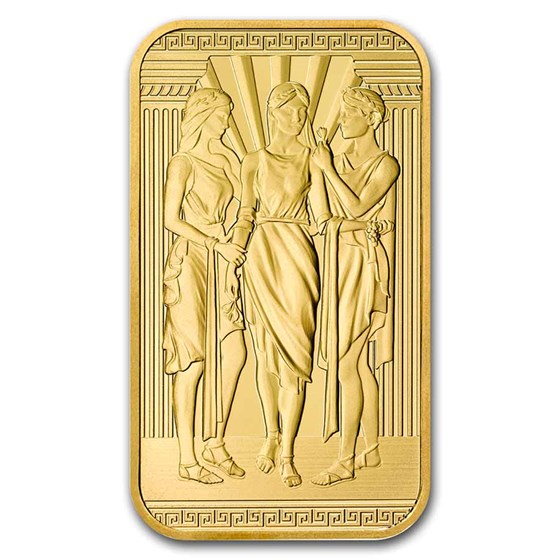 1 oz Gold Bar - The Royal Mint Three Graces
