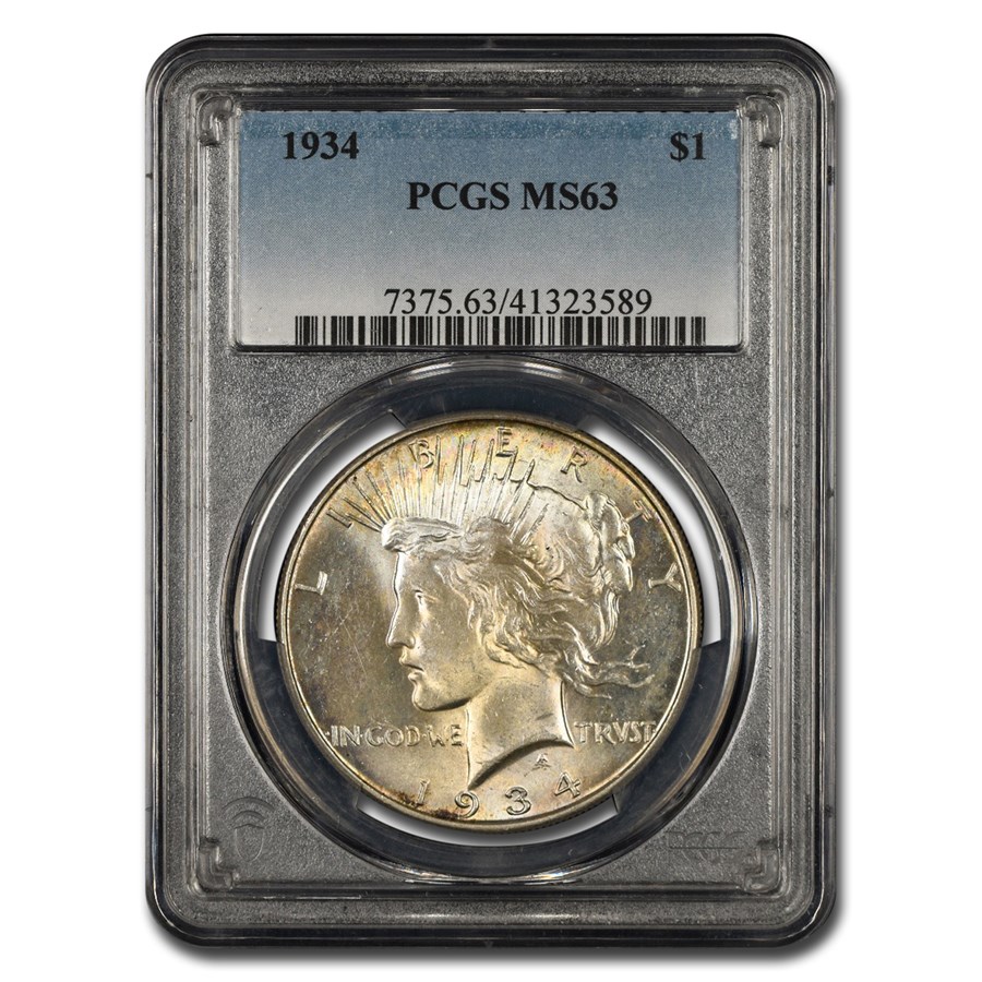 1934 Peace Dollar MS-63 PCGS