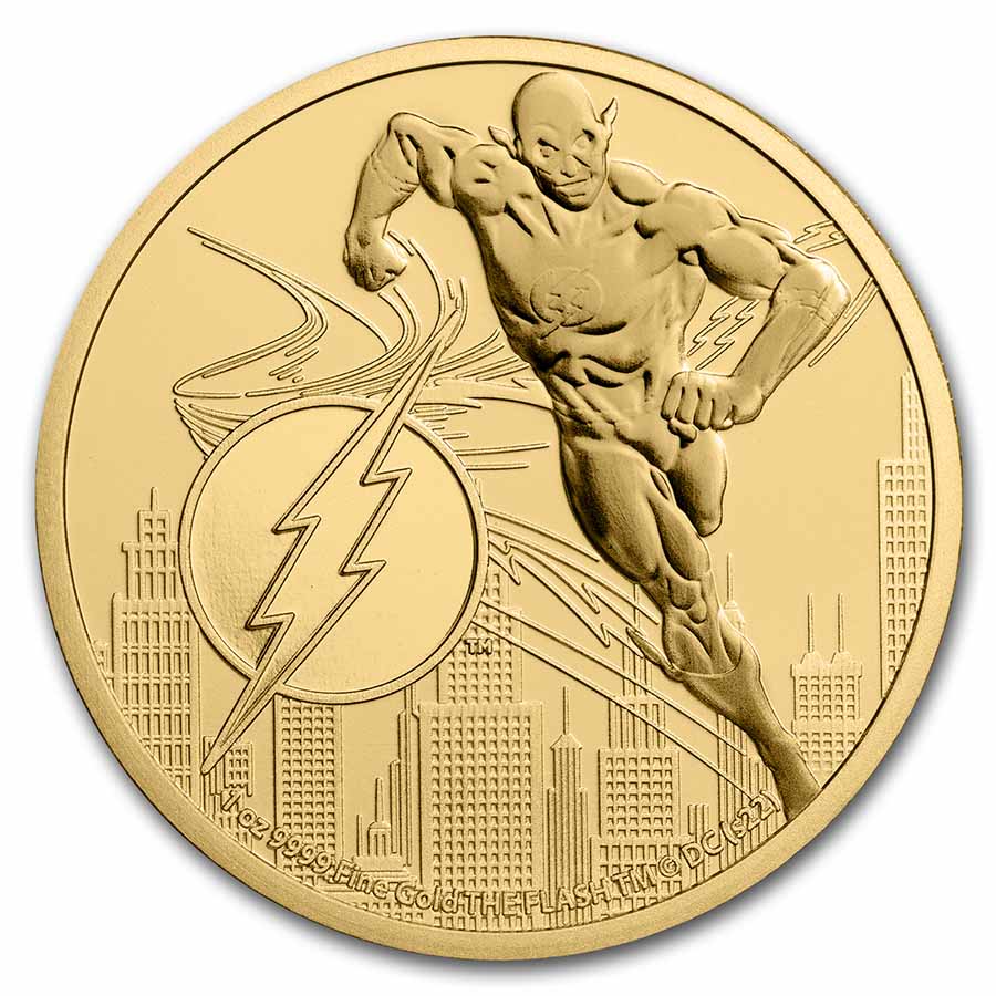 2022 Niue 1 oz Gold $250 DC Comics Justice League: The Flash