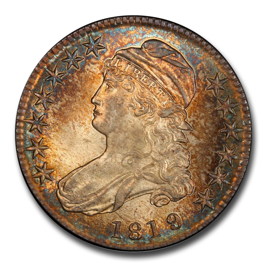 1819/8 Capped Bust Half Dollar MS-65 PCGS (Overton 102, Large 9)