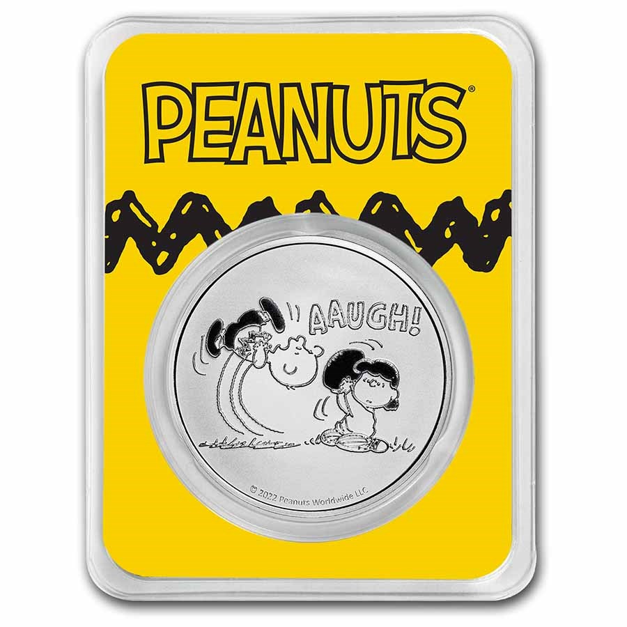 Peanuts® Lucy Pulls the Football 1 oz Silver in TEP
