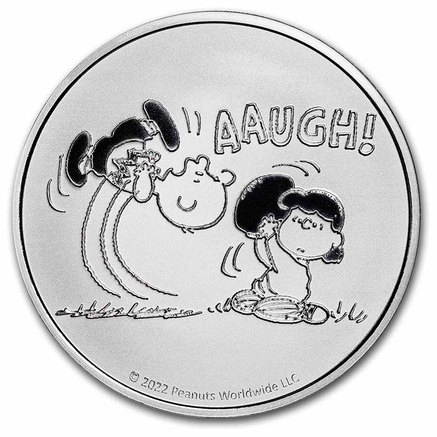 Peanuts® Lucy Pulls the Football 1 oz Silver in TEP