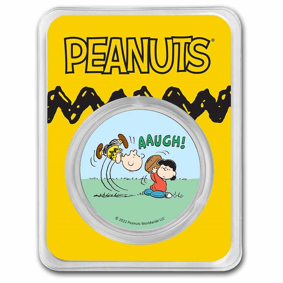 Peanuts® Lucy Pulls the Football 1 oz Colorized Silver