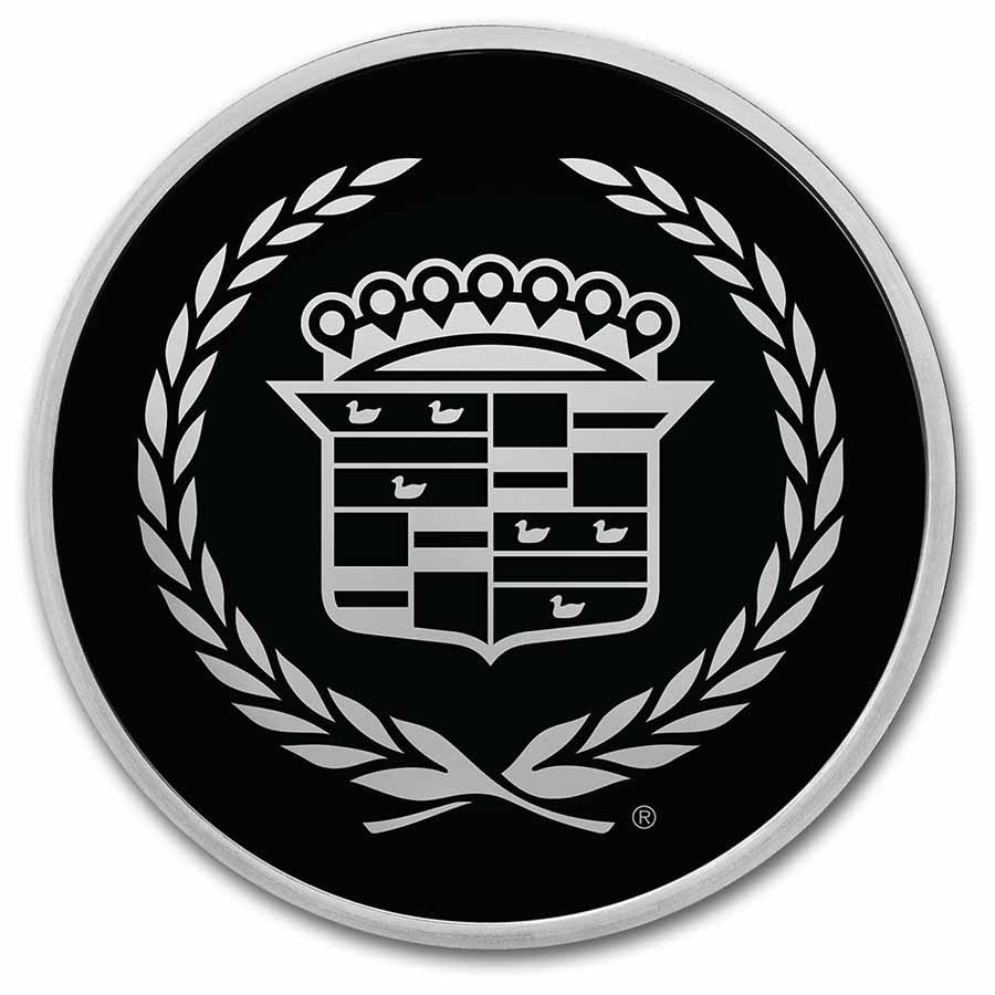 Cadillac Motor Car Company Logo Colorized 1 oz Silver w/ TEP