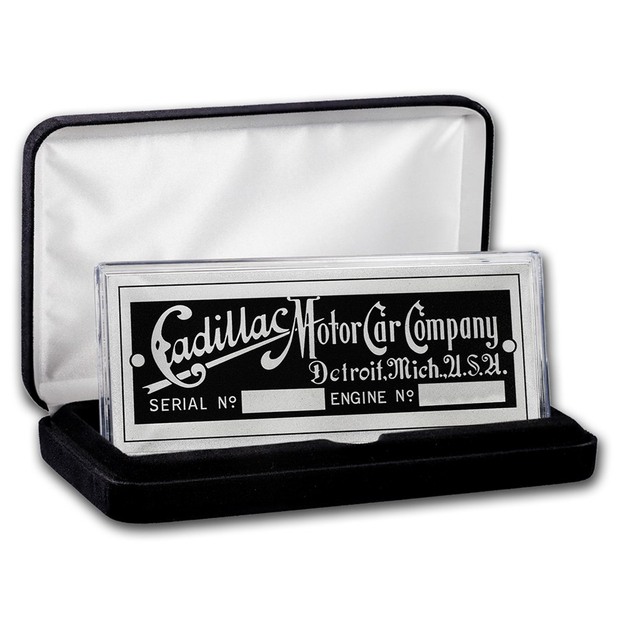 Cadillac Motor Car Company Emblem Plate 4 oz Silver w/ Box & COA