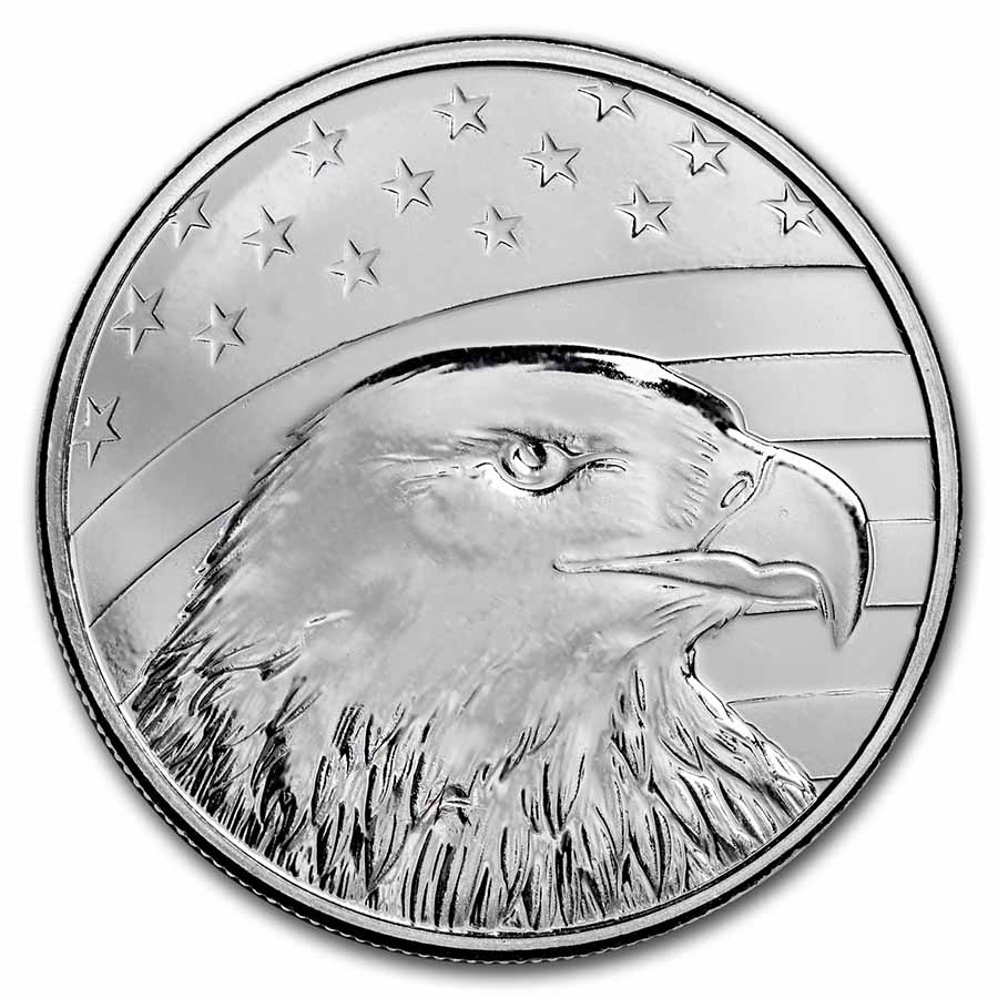1 oz Silver Round - Bald Eagle, Flag & Capitol