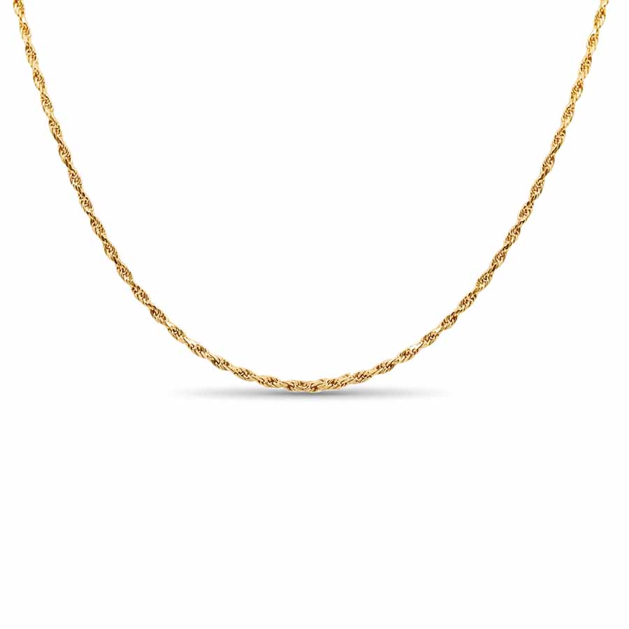 Nebü 22K Gold 2.3 mm 16" Rope Chain