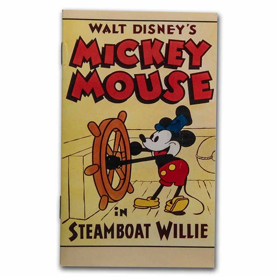 1 oz Silver Round - Mickey Mouse 65th Anniv of Steamboat Willie