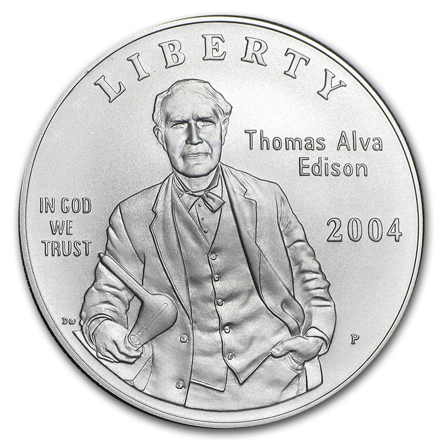 2004-P Thomas Edison $1 Silver Commem Collector Set BU (w/Light) 2004-P Thomas Edison $1 Silver Commem Collector Set BU (w/Light)