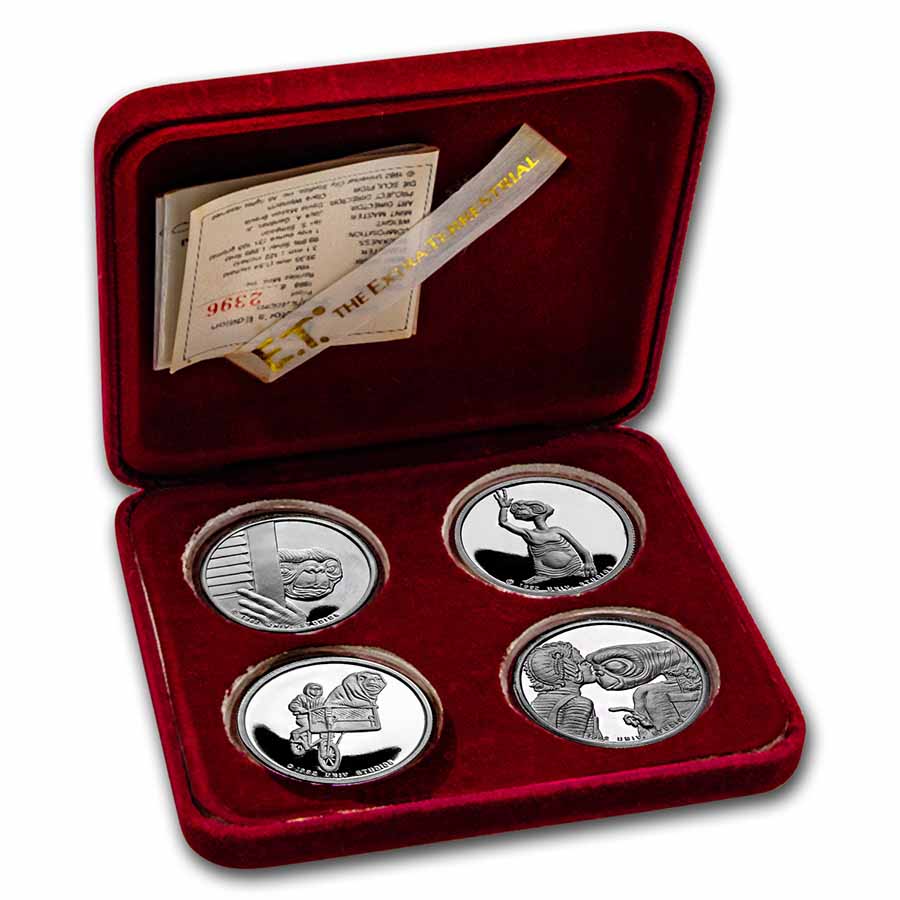 1 oz Silver Round - 1982 E.T. Extra Terrestrial (4-Pc, Box & COA)