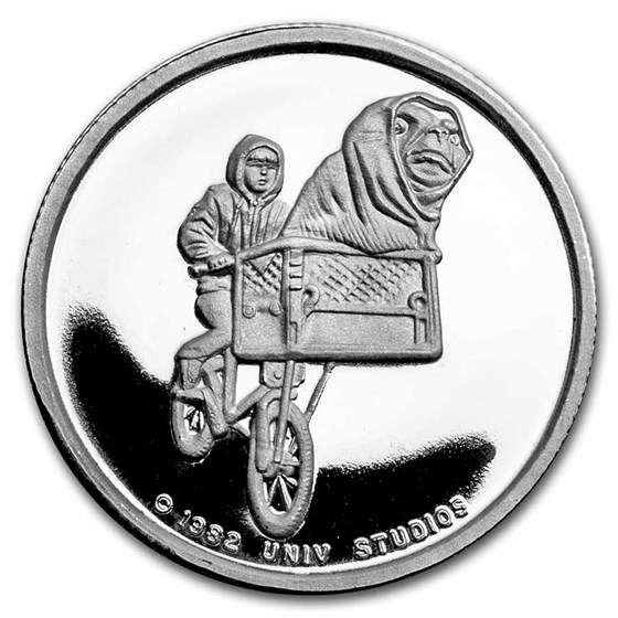 1 oz Silver Round - 1982 E.T. Extra Terrestrial (4-Pc, Box &amp; COA)