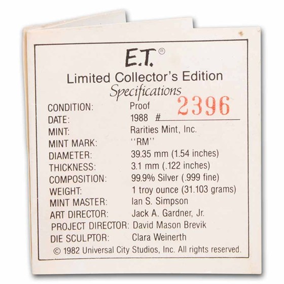 1 oz Silver Round - 1982 E.T. Extra Terrestrial (4-Pc, Box &amp; COA)